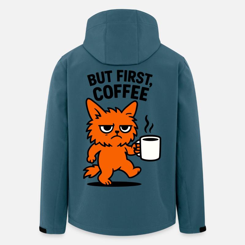 But first coffee cat - Recycelte Männer Softshell-Jacke von Stanley/Stella - Dunkles Petrol