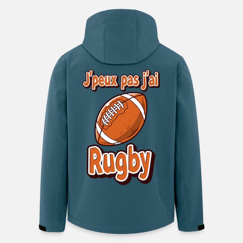 Humorvolles Rugby-Design mit Ball - Recycelte Männer Softshell-Jacke von Stanley/Stella - Dunkles Petrol