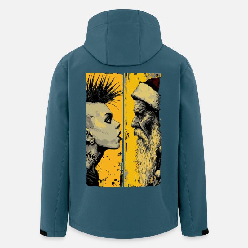 Punk trifft Weihnachtsmann  - Recycelte Männer Softshell-Jacke von Stanley/Stella - Dunkles Petrol