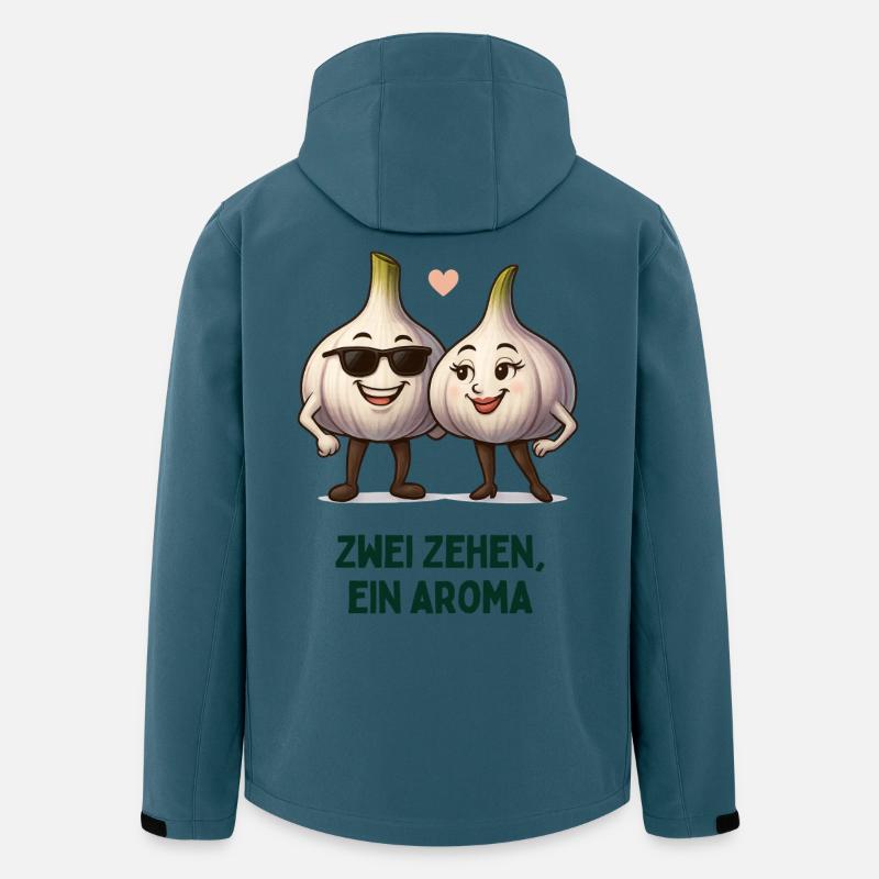 Zwei Zehen, Ein Aroma Knoblauch karikatur  - Recycelte Männer Softshell-Jacke von Stanley/Stella - Dunkles Petrol