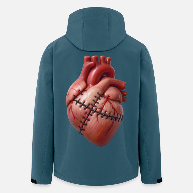 GEBROCHENES HERZ #1 – Frieden & Liebe - Recycelte Männer Softshell-Jacke von Stanley/Stella - Dunkles Petrol