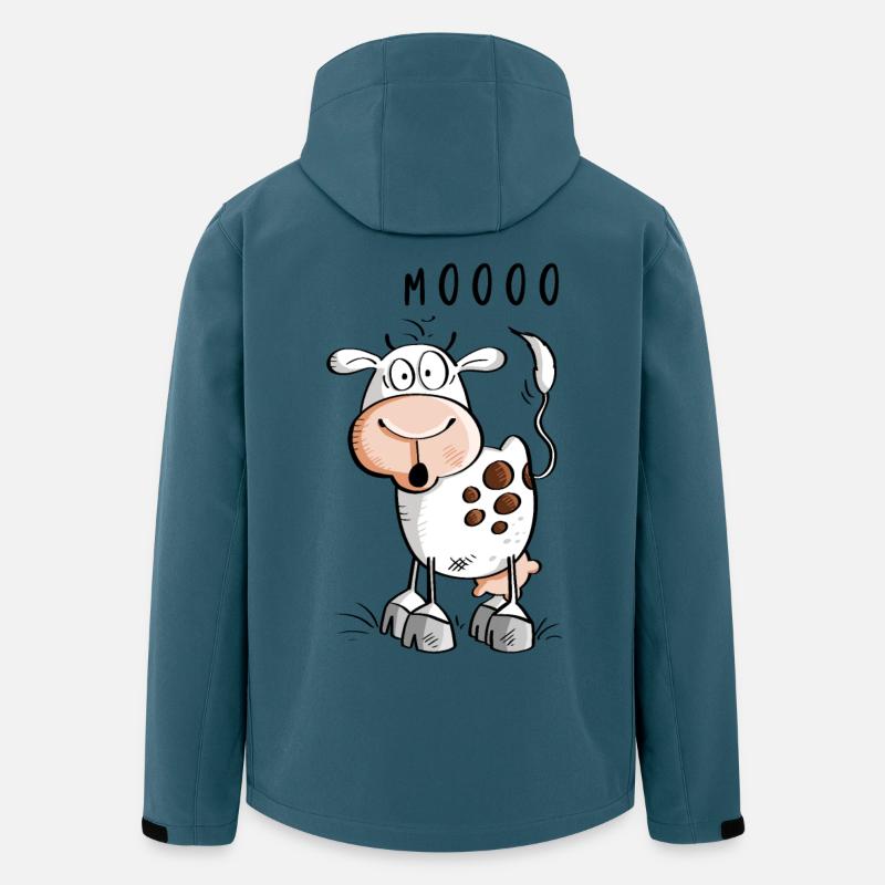 Mooo Kuh Comic - Kühe - Recycelte Männer Softshell-Jacke von Stanley/Stella - Dunkles Petrol