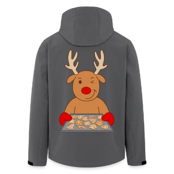 Rentier Weihnachtsgebäck Gebäck Plätzchen backen - Recycelte Männer Softshell-Jacke von Stanley/Stella - Dunkles Petrol - Hinten - AI Model Male 185 light (185cm)