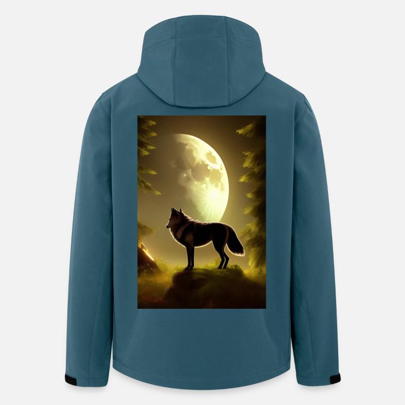Wolf and Moon - Men’s Recycled Softshell Jacket by Stanley/Stella - stargazer