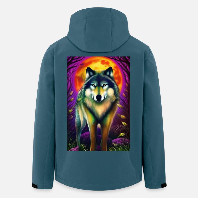 Wolf and Moon - Men’s Recycled Softshell Jacket by Stanley/Stella - stargazer