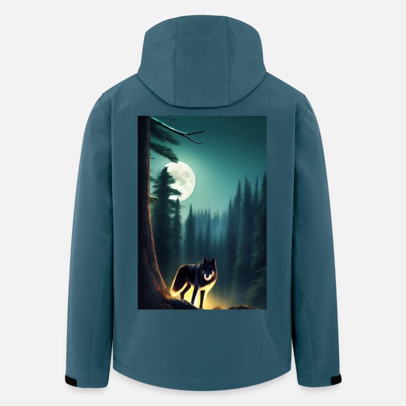 Wolf and Moon - Men’s Recycled Softshell Jacket by Stanley/Stella - stargazer