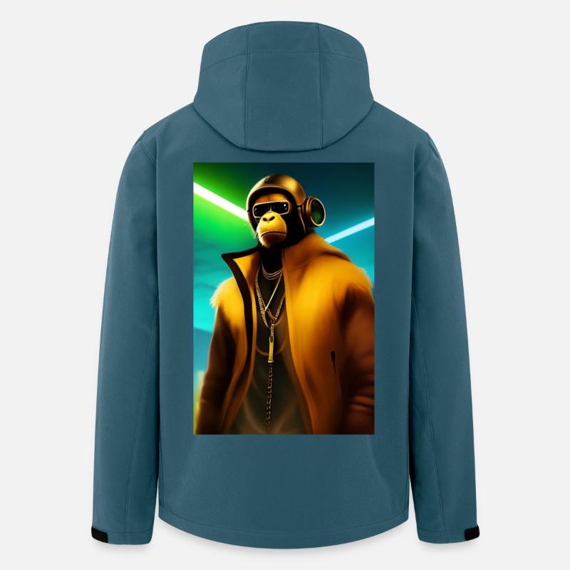 Cooler Affe - Recycelte Männer Softshell-Jacke von Stanley/Stella - Dunkles Petrol