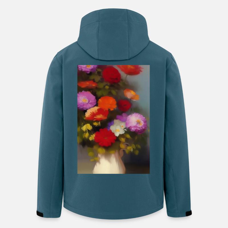 Blumen und Schmetterling - Recycelte Männer Softshell-Jacke von Stanley/Stella - Dunkles Petrol