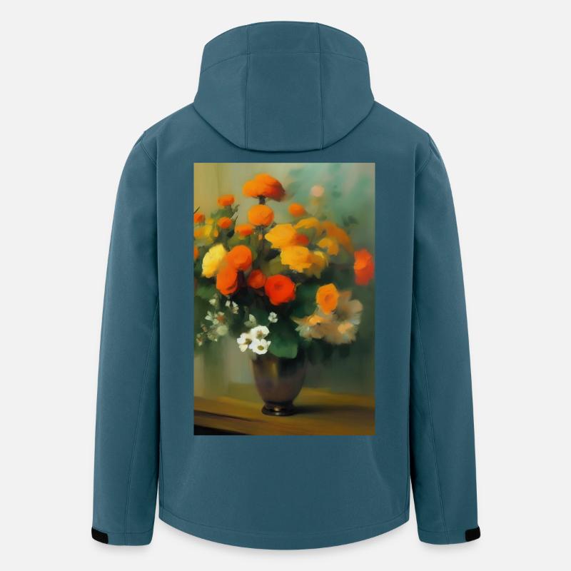 Blumen und Schmetterling - Recycelte Männer Softshell-Jacke von Stanley/Stella - Dunkles Petrol