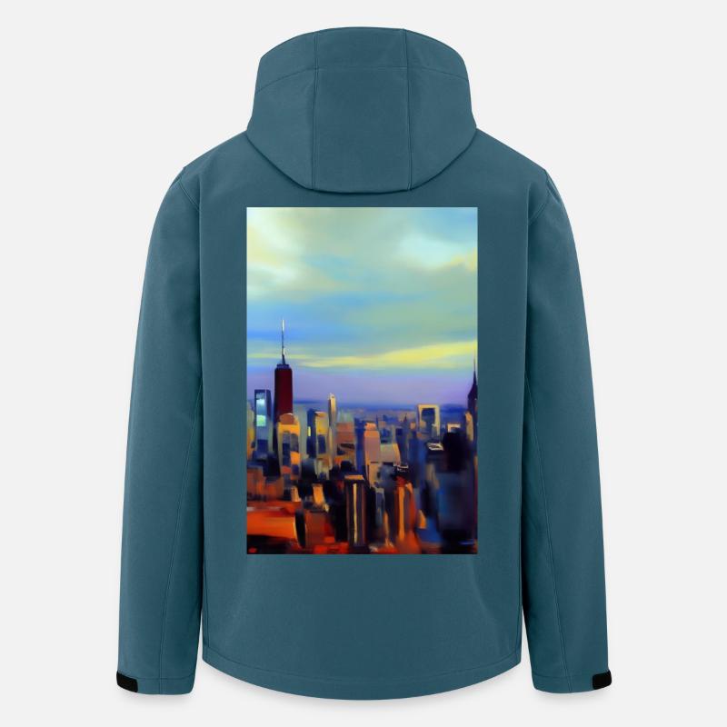 New York City Skyline - Recycelte Männer Softshell-Jacke von Stanley/Stella - Dunkles Petrol