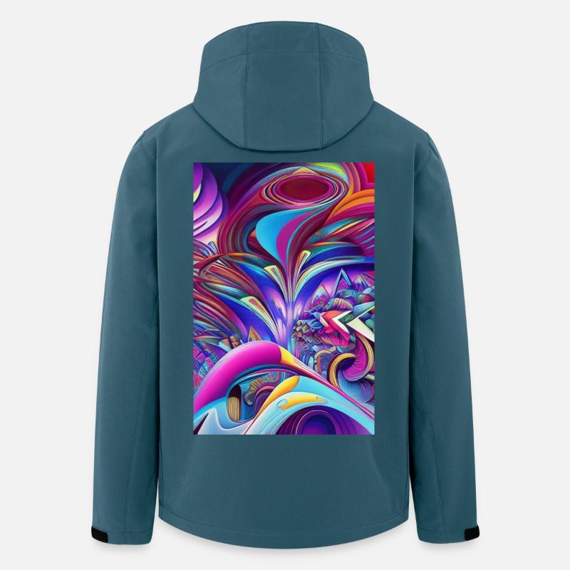 Abstrakte Kunst - Recycelte Männer Softshell-Jacke von Stanley/Stella - Dunkles Petrol