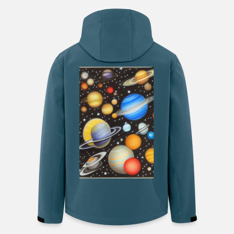 Weltall und Planeten - Recycelte Männer Softshell-Jacke von Stanley/Stella - Dunkles Petrol