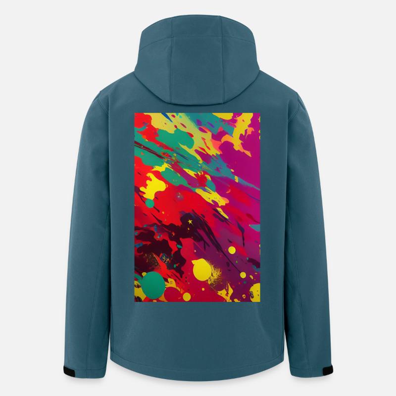 Abstrakte Kunst - Recycelte Männer Softshell-Jacke von Stanley/Stella - Dunkles Petrol