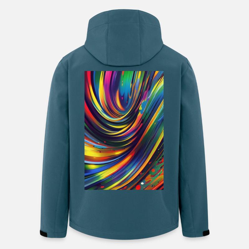 Abstrakte Kunst - Recycelte Männer Softshell-Jacke von Stanley/Stella - Dunkles Petrol