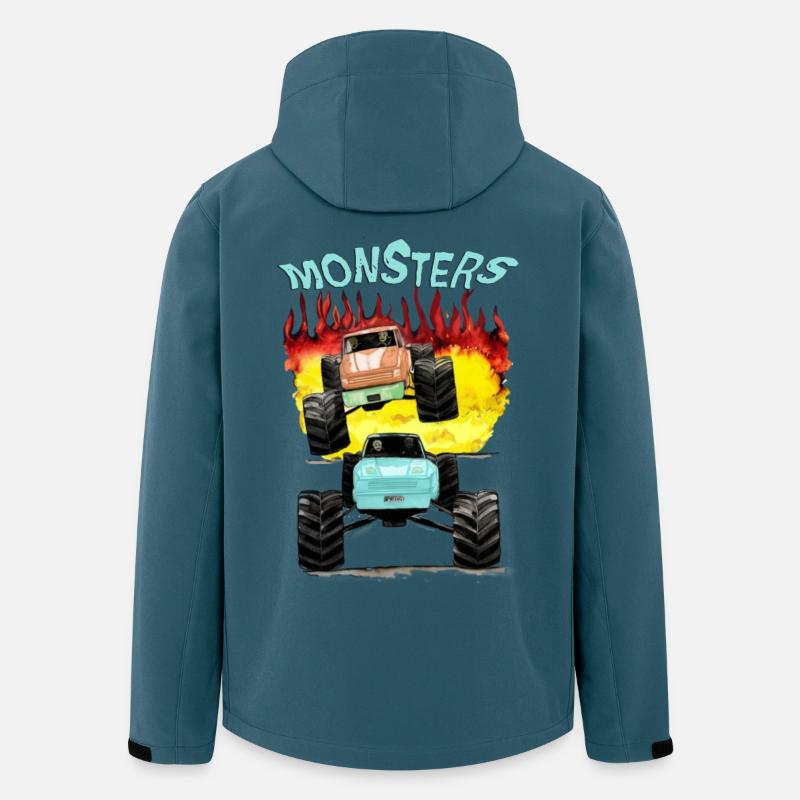 Monstertrucks-Offroad - Recycelte Männer Softshell-Jacke von Stanley/Stella - Dunkles Petrol