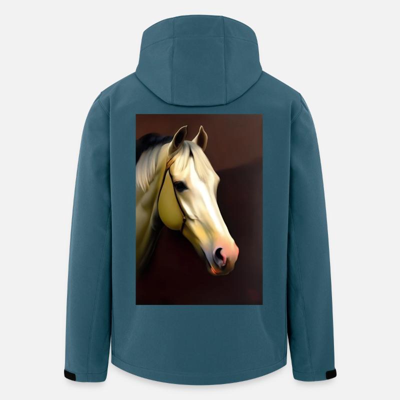 Pferdekopf Öl Malerei - Recycelte Männer Softshell-Jacke von Stanley/Stella - Dunkles Petrol