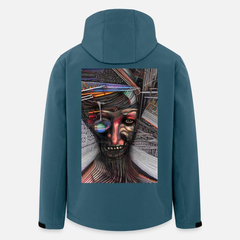 Abstrakte Kunst - Recycelte Männer Softshell-Jacke Discoverer von Stanley/Stella - Dunkles Petrol