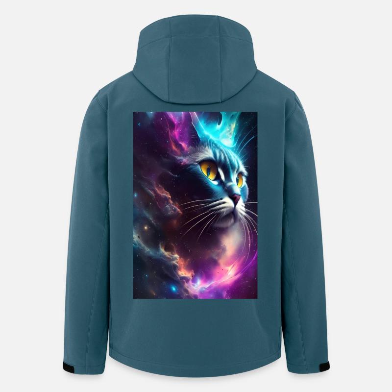 Chat dans l’espace - Veste softshell homme en polyester recyclé Stanley/Stella - bleu pétrole foncé