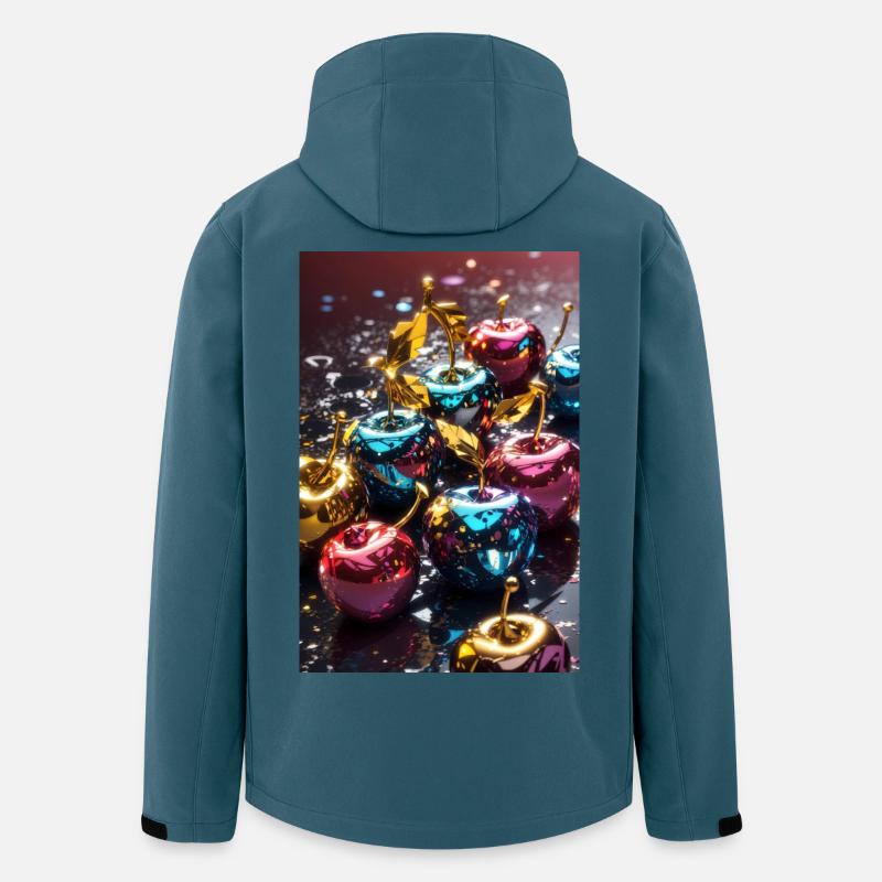 Kirschen Golden Metallisch - Recycelte Männer Softshell-Jacke von Stanley/Stella - Dunkles Petrol