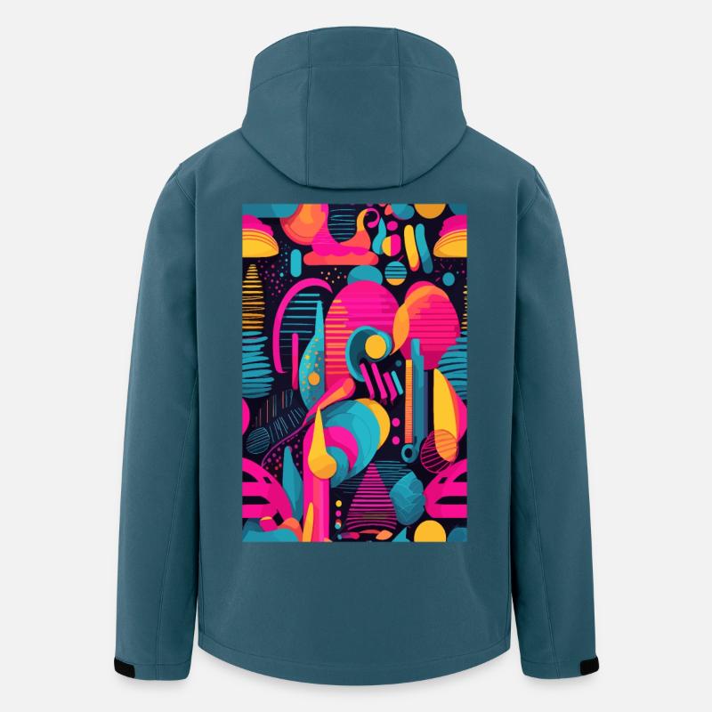 Modèle abstrait moderne - Veste softshell homme en polyester recyclé Stanley/Stella - bleu pétrole foncé