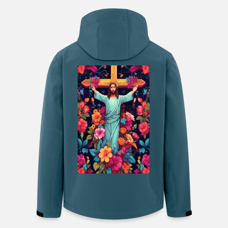 Jesus Christus - Recycelte Männer Softshell-Jacke von Stanley/Stella - Dunkles Petrol