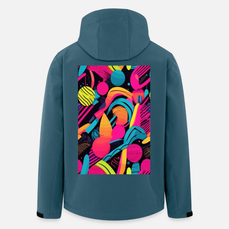 Modèle abstrait moderne - Veste softshell homme en polyester recyclé Stanley/Stella - bleu pétrole foncé