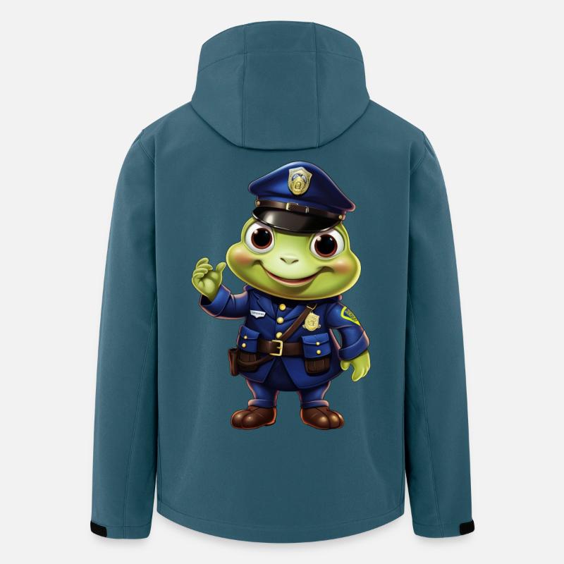 Polizei Frosch - Recycelte Männer Softshell-Jacke von Stanley/Stella - Dunkles Petrol