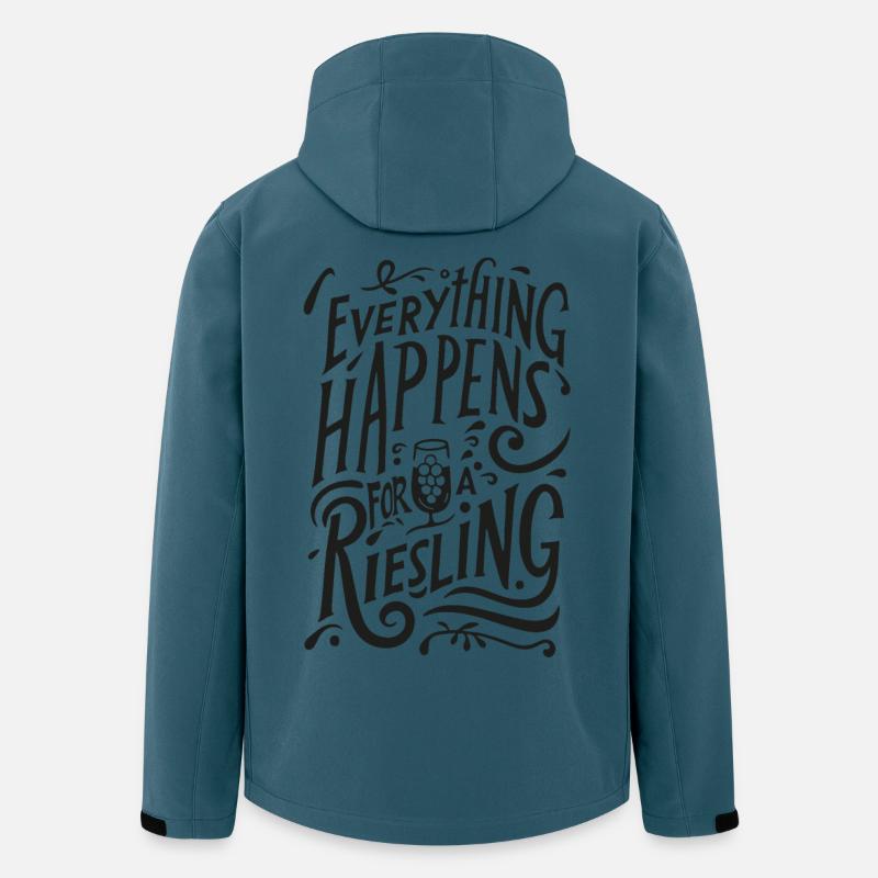 everything happens for a riesling! - Recycelte Männer Softshell-Jacke von Stanley/Stella - Dunkles Petrol