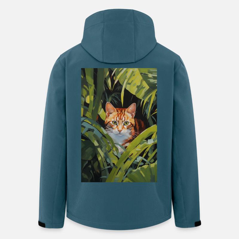 Niedliche rotbraune Katze Illustration - Recycelte Männer Softshell-Jacke von Stanley/Stella - Dunkles Petrol