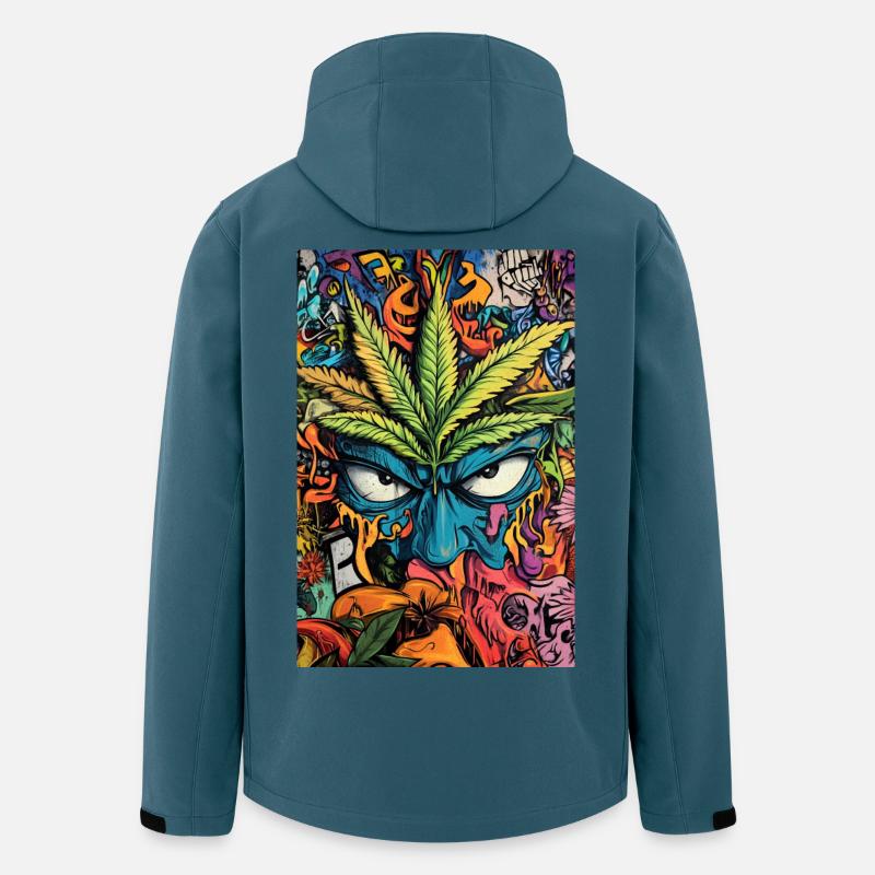 Kaleidoskop Graffiti Cannabis - Recycelte Männer Softshell-Jacke von Stanley/Stella - Dunkles Petrol