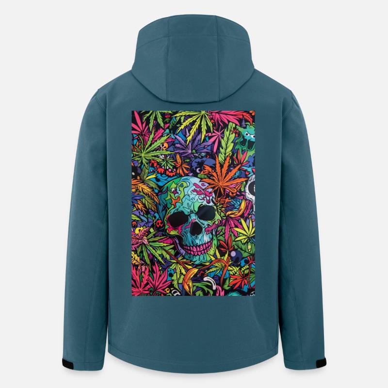 Psychedelischer Schädel im Dschungel - Recycelte Männer Softshell-Jacke von Stanley/Stella - Dunkles Petrol
