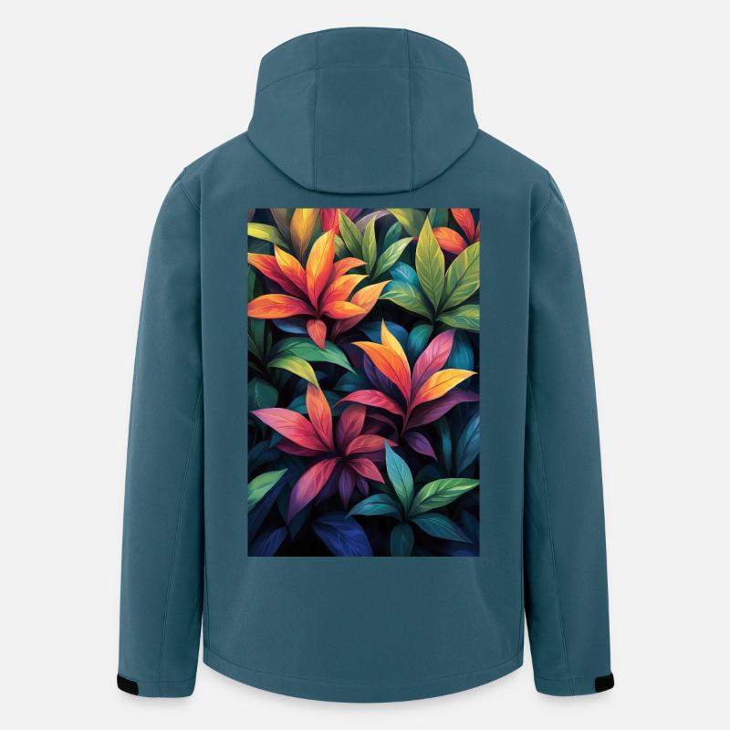 Neon Tropical Leaves Pattern - Men’s Recycled Softshell Jacket by Stanley/Stella - stargazer