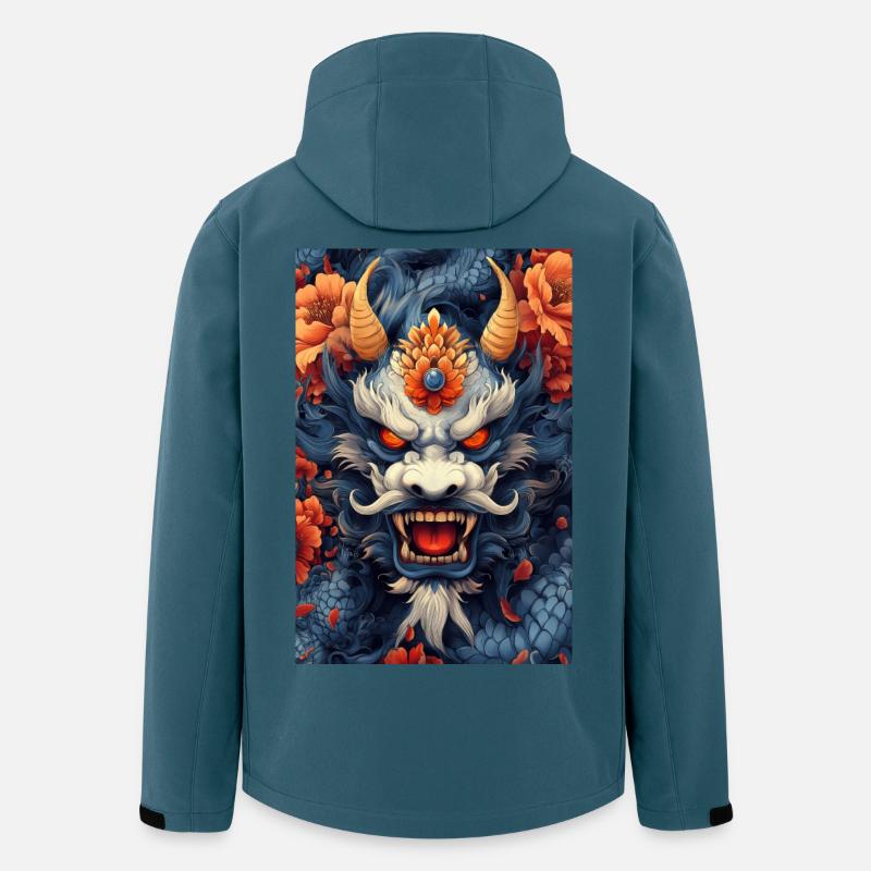 Blue Dragon Head with Fire Flowers - Men’s Recycled Softshell Jacket by Stanley/Stella - stargazer