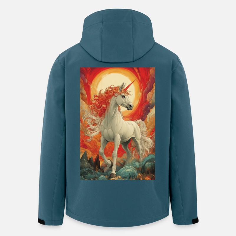 Feuerhimmel Einhorn - Recycelte Männer Softshell-Jacke von Stanley/Stella - Dunkles Petrol