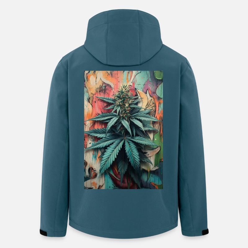 Graffiti Cannabis Leaf Art - Men’s Recycled Softshell Jacket by Stanley/Stella - stargazer