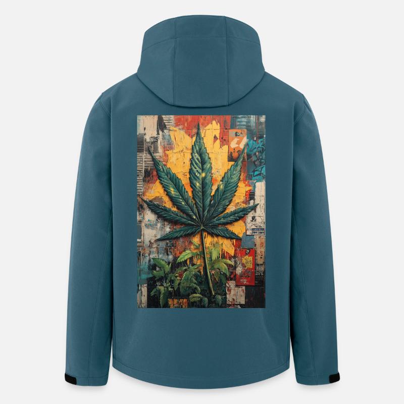 Graffiti Hanfblatt Wandkunst - Recycelte Männer Softshell-Jacke von Stanley/Stella - Dunkles Petrol