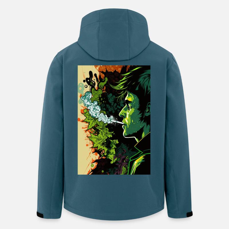 Grünes Psychedelic-Gesicht - Recycelte Männer Softshell-Jacke von Stanley/Stella - Dunkles Petrol