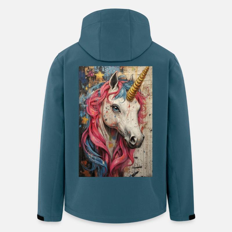 Einhorn Graffiti Neonfarben - Recycelte Männer Softshell-Jacke von Stanley/Stella - Dunkles Petrol