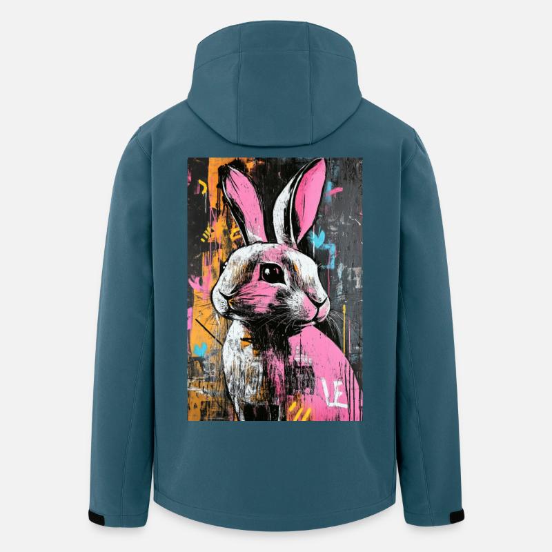 Graffiti Hase im Neonrausch - Recycelte Männer Softshell-Jacke von Stanley/Stella - Dunkles Petrol