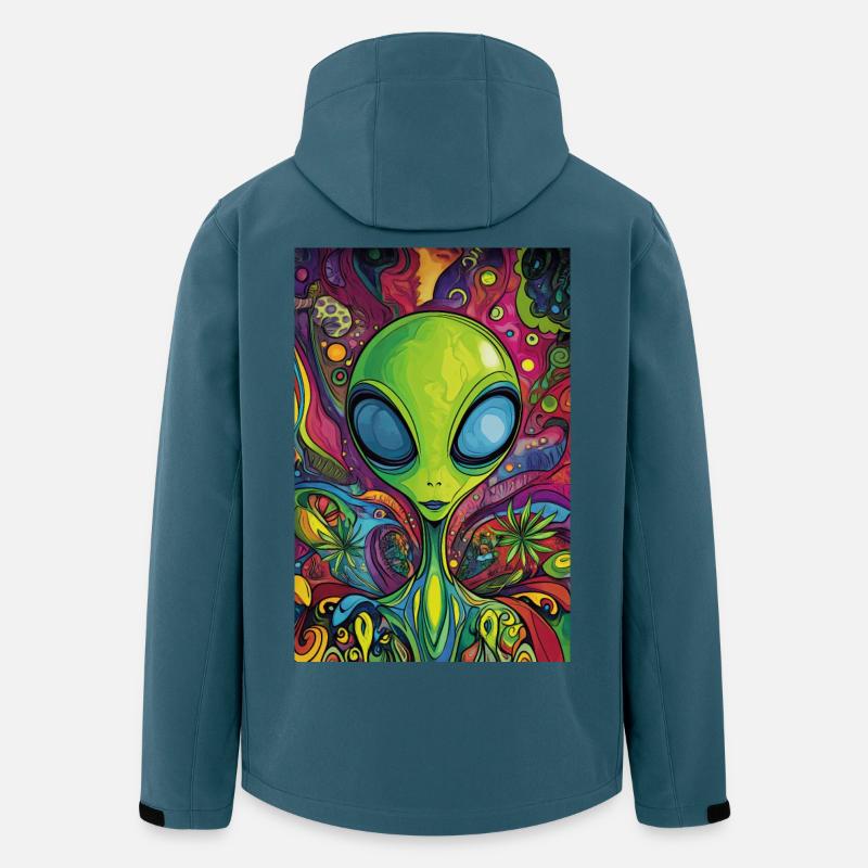 Psychedelischer Alien Neonrausch - Recycelte Männer Softshell-Jacke von Stanley/Stella - Dunkles Petrol