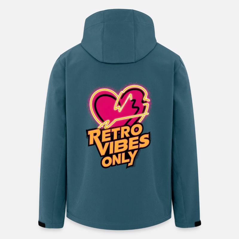 Neon Heart - Retro Vibes Only - Recycelte Männer Softshell-Jacke von Stanley/Stella - Dunkles Petrol