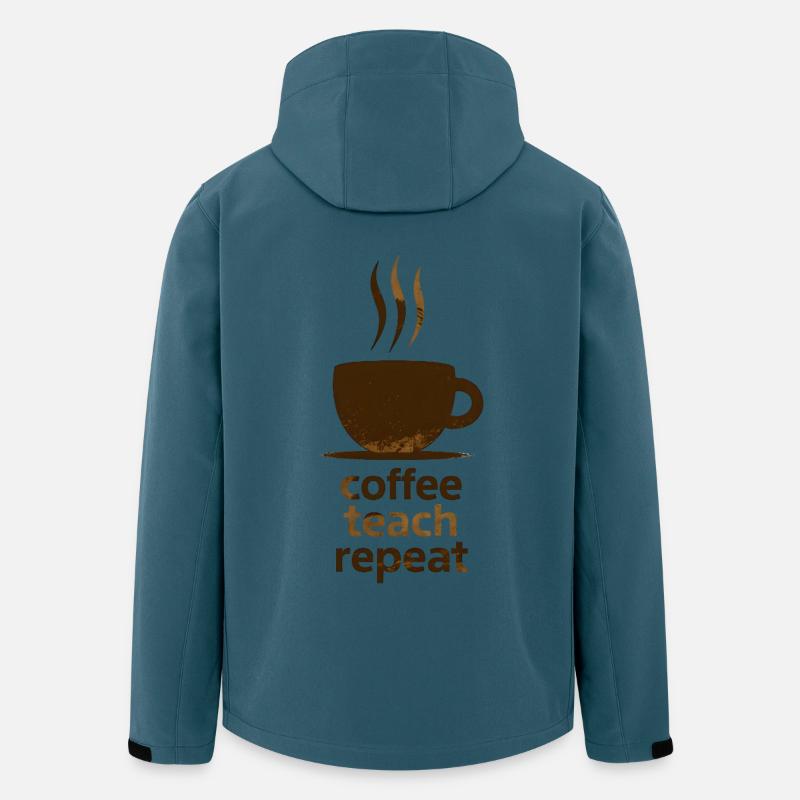 Coffee, Teach, Repeat - Recycelte Männer Softshell-Jacke von Stanley/Stella - Dunkles Petrol