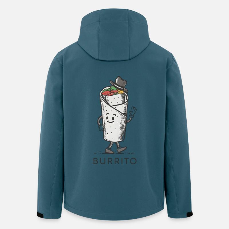 Conception de dessin animé Burrito - Veste softshell homme en polyester recyclé Stanley/Stella - bleu pétrole foncé