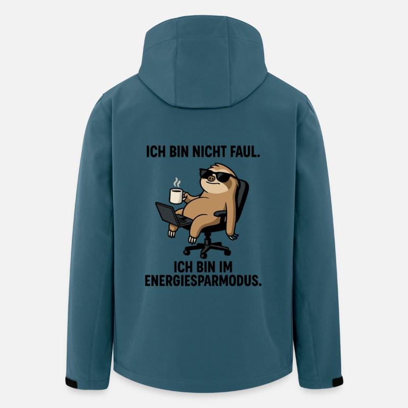 Faultier Lounge mit Kaffee Laptop - Recycelte Männer Softshell-Jacke von Stanley/Stella - Dunkles Petrol