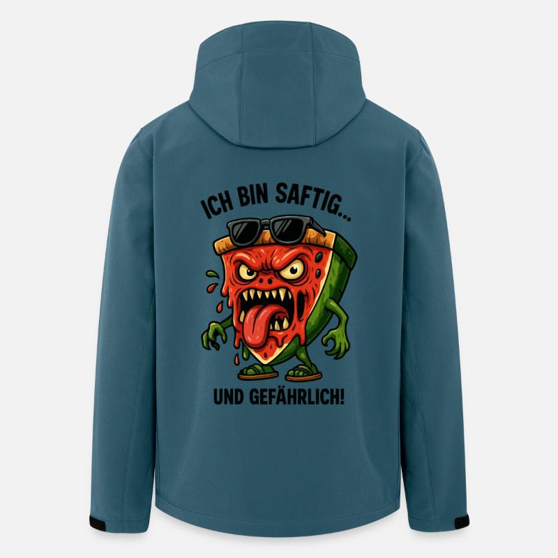 Saftige Pizza mit Sonnenbrille - Recycelte Männer Softshell-Jacke von Stanley/Stella - Dunkles Petrol