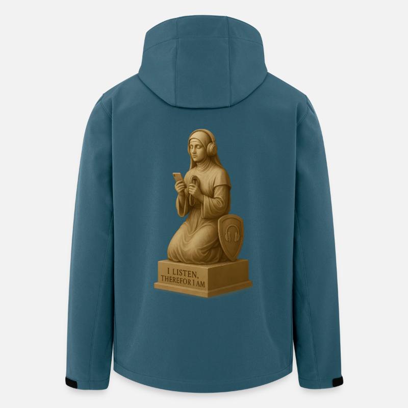 Meditative Hörergeist Skulptur - Recycelte Männer Softshell-Jacke von Stanley/Stella - Dunkles Petrol