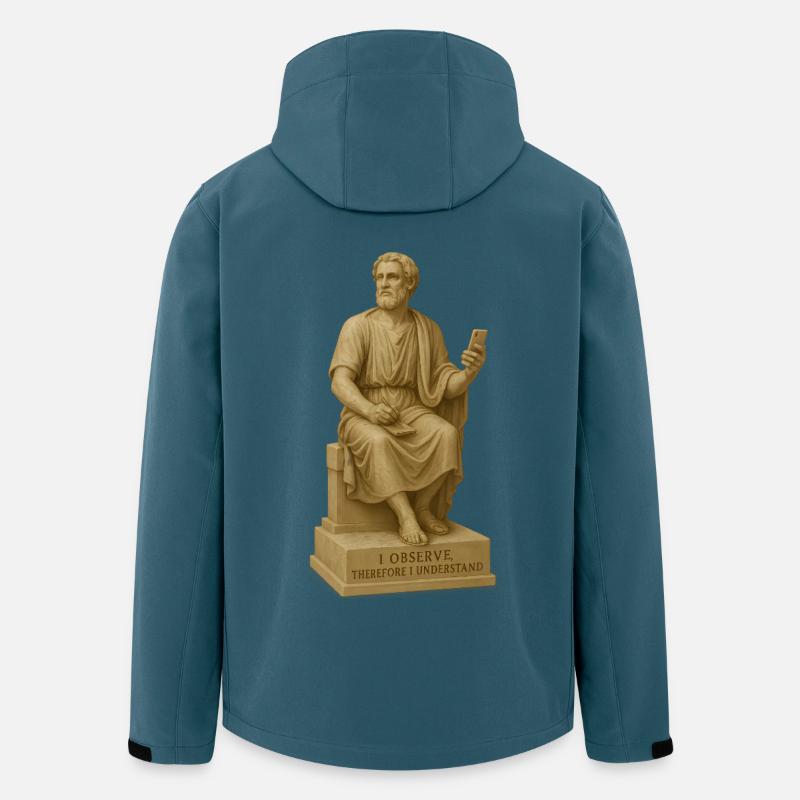 Ancient Philosopher Statue with Smartphone - Men’s Recycled Softshell Jacket by Stanley/Stella - stargazer