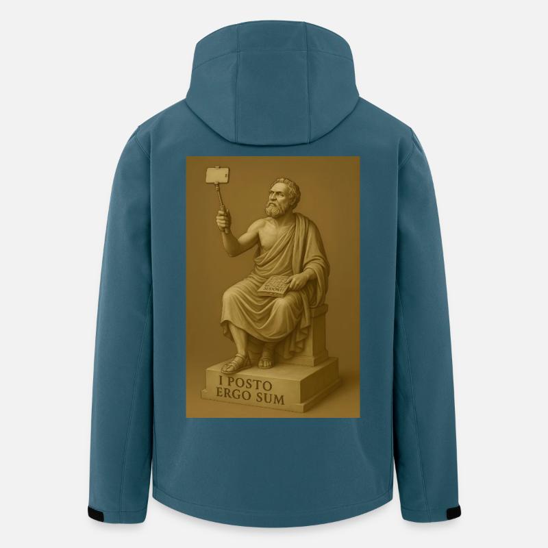 Antike Philosophie Selfie Statue - Recycelte Männer Softshell-Jacke von Stanley/Stella - Dunkles Petrol
