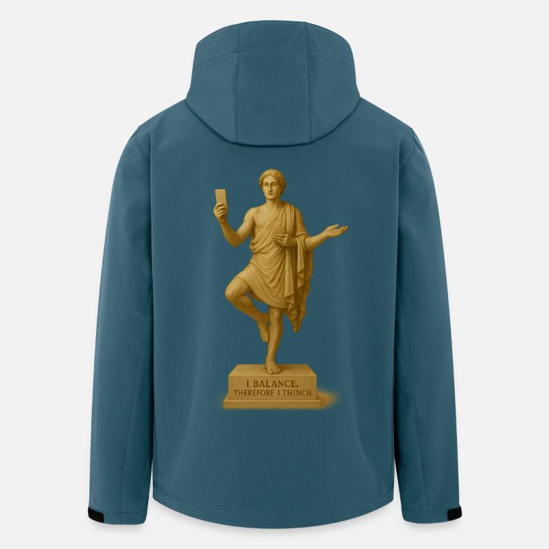 Philosophische Statue mit Smartphone - Recycelte Männer Softshell-Jacke von Stanley/Stella - Dunkles Petrol