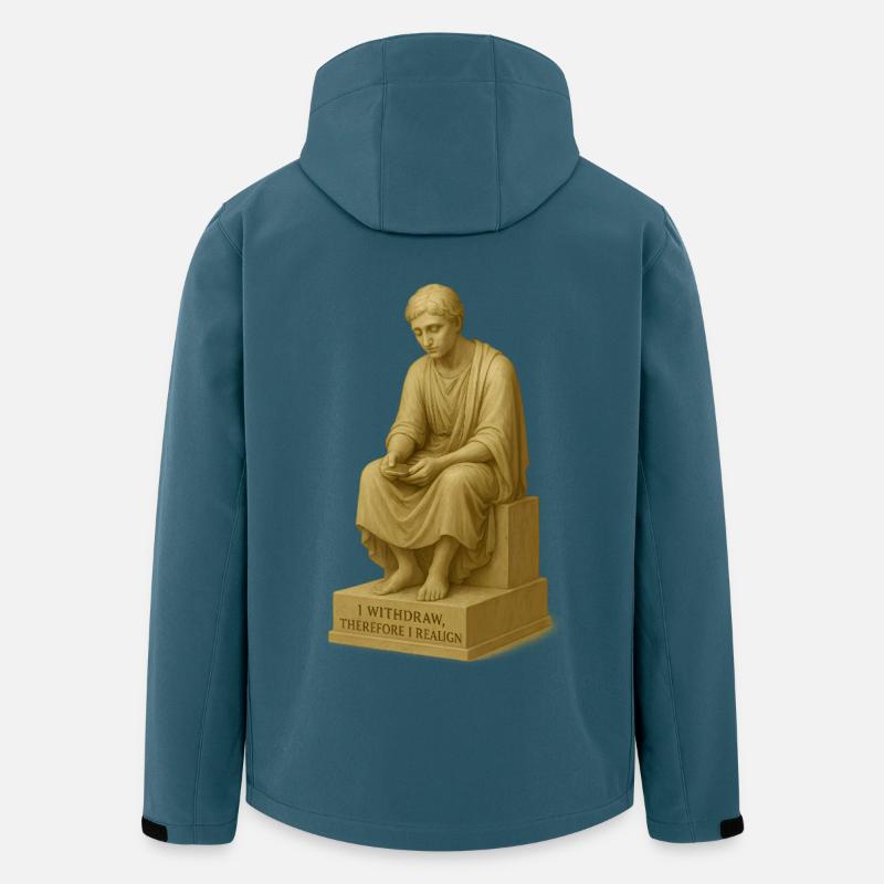 Sculpture de penseur réfléchi - Veste softshell homme en polyester recyclé Stanley/Stella - bleu pétrole foncé